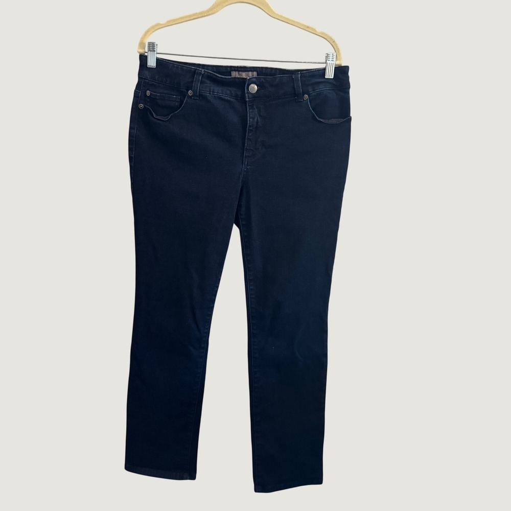 Chico's So Slimming Straight Leg Jeans Dark Indigo Blue Size 1.5 Regular